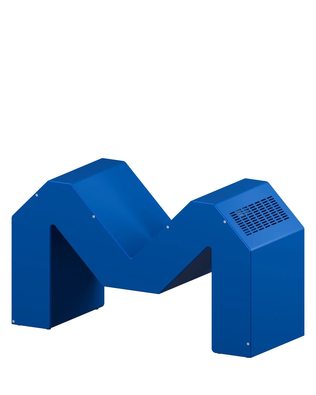 Business Merka, three boards, M posture, blue aluminum